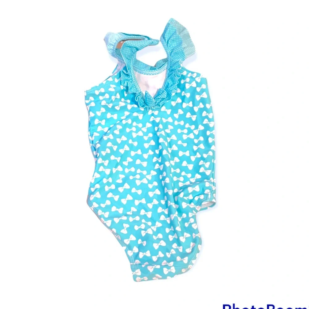 H&M Toddler Girls Bow One Piece Swimsuit Sz 2-4Y